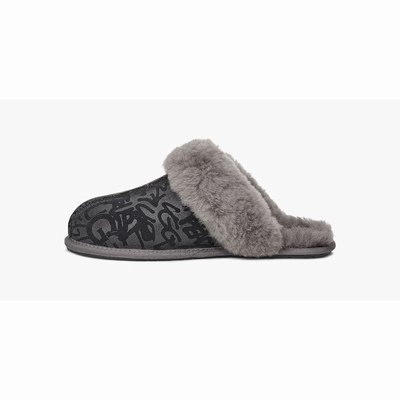 Chinelos UGG Scuffette II Sparkle Graffiti Mulher Pretas | PT-FMNKC